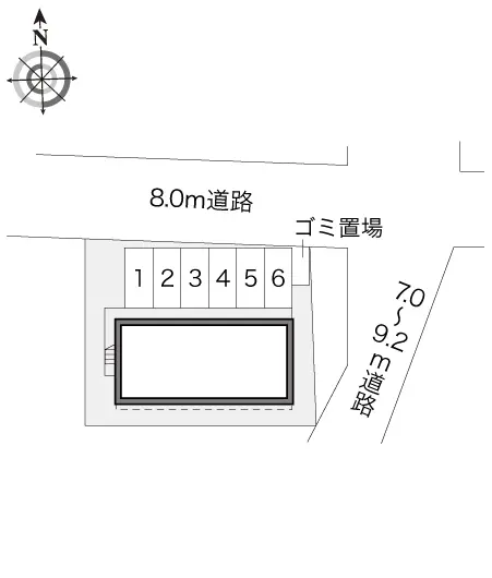 ★手数料０円★岡山市北区新屋敷町１丁目 月極駐車場